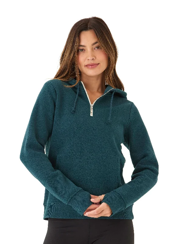 Sinead 1/4 Zip Triblend Fleece Hoodie Hoodie with Relaxed Fit Easy Casual