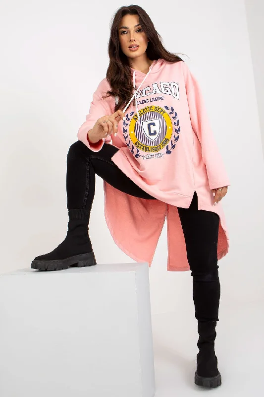 Sweatshirt Fancy Hoodie with Hem Applique Textured Unique