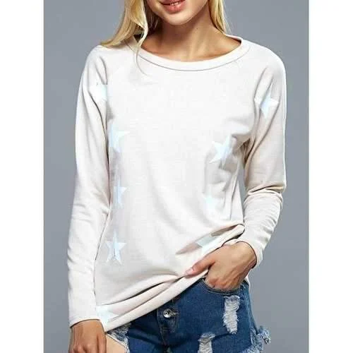 Raglan Sleeves Star Print Back Letter Sweatshirt - Light Apricot Xl Hoodie with Tie-Dye Psychedelic Retro Raglan Sleeves Star Print Back Letter Sweatshirt - Light Apricot Xl Hoodie with Tie-Dye Psychedelic Retro