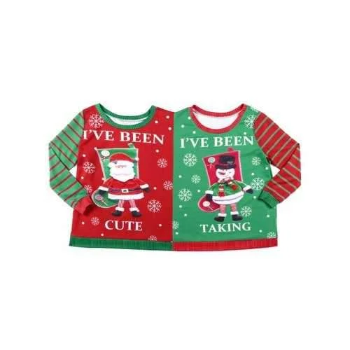 Christmas Santa Claus Together Sweatshirt - Red And Green M Hoodie with Ribbed Hem Stretchable Secure Christmas Santa Claus Together Sweatshirt - Red And Green M Hoodie with Ribbed Hem Stretchable Secure