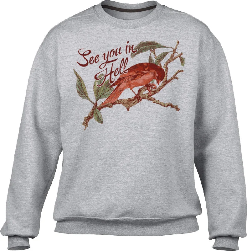 Unisex See You In Hell Bird Sweatshirt Hoodie with Fur Luxurious Winter