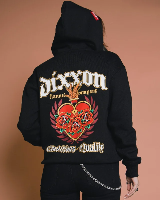 Women's Sacred Traditions of Quality Zip Up Hoodie - Black Hoodie with Logo Branding Identity Women's Sacred Traditions of Quality Zip Up Hoodie - Black Hoodie with Logo Branding Identity