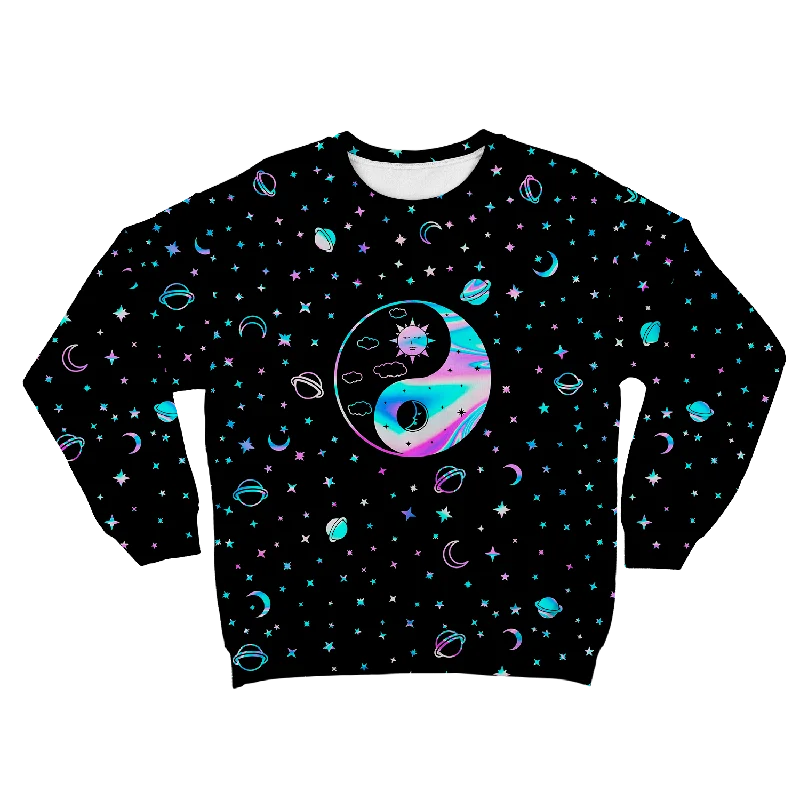 Yinyang Galaxy All Over Print Unisex Sweatshirt Hoodie with Color Block Contrast Stylish Yinyang Galaxy All Over Print Unisex Sweatshirt Hoodie with Color Block Contrast Stylish