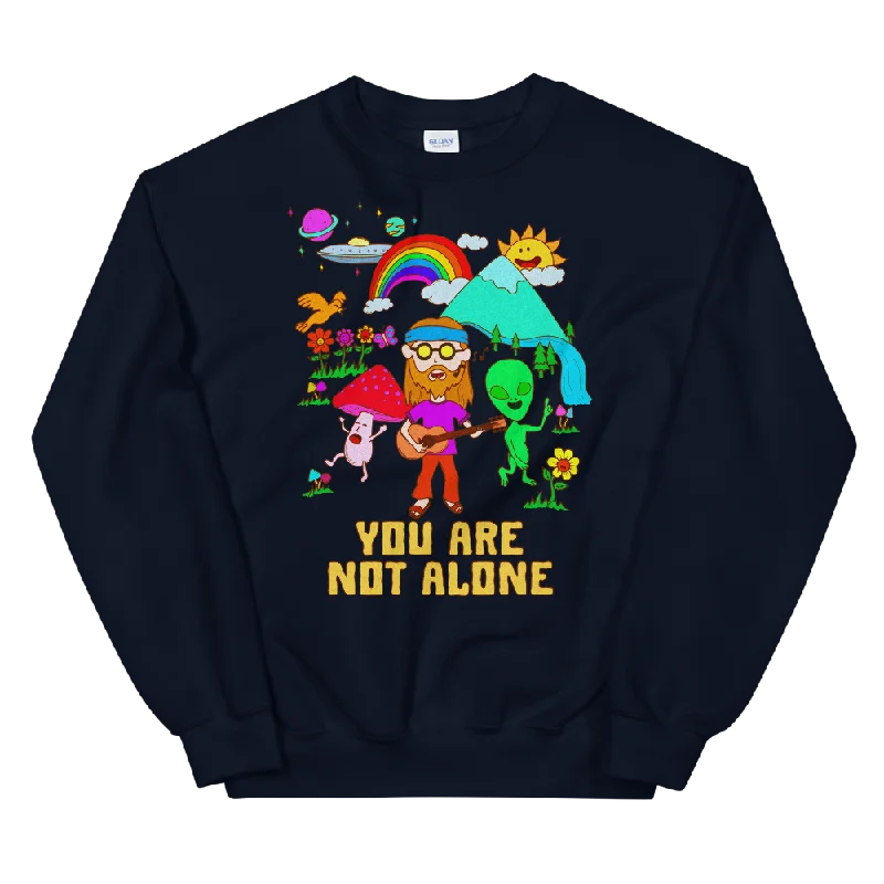 You Are Not Alone Graphic Sweatshirt Hoodie with Emblem Brand Identity